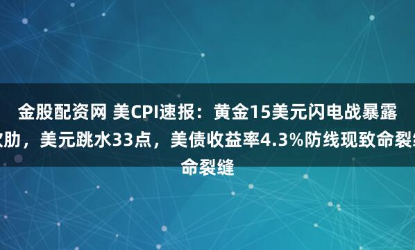金股配资网 美CPI速报：黄金15美元闪电战暴露软肋，美元跳水33点，美债收益率4.3%防线现致命裂缝